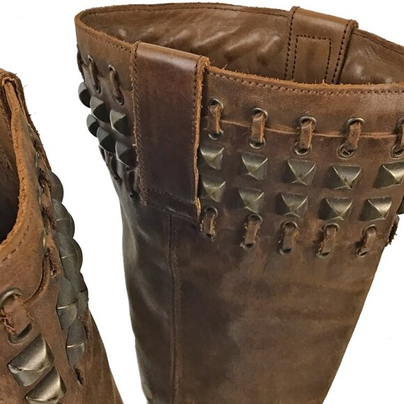 SENDRA 9177 Brown Studded Pull On Style Riding Boots - Picture 6 of 14